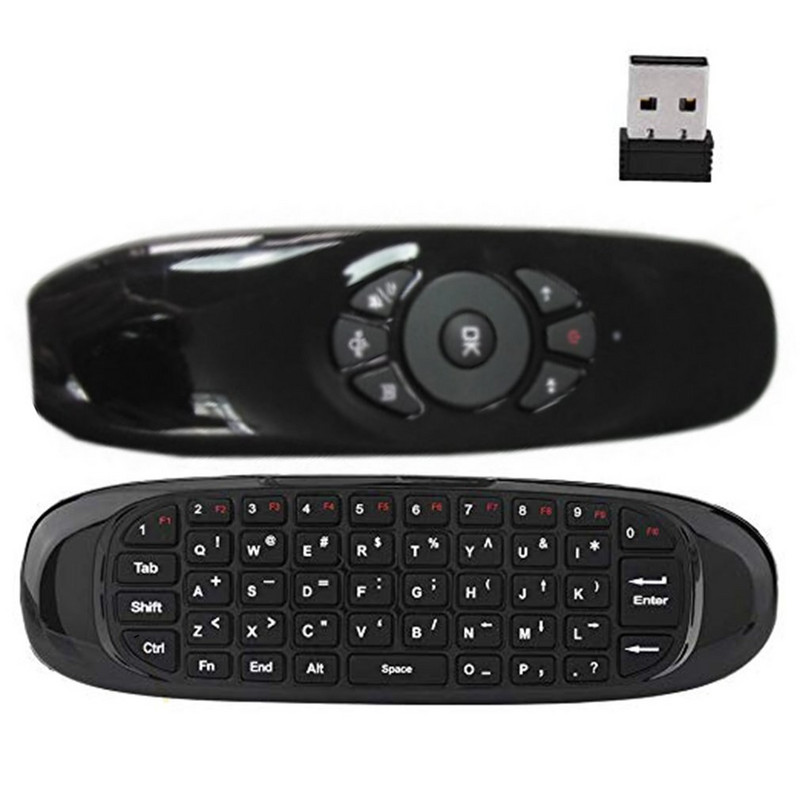 C120 Viacjazyčná verzia Bezdrôtová Air Mouse Mini klávesnica Myš Somatosenzorický gyroskop Obojstranné diaľkové ovládanie