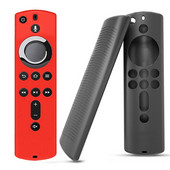 2 ks silikónové puzdro na diaľkové ovládanie pre Amazon Fire TV Stick 4K TV Stick, 5,9 palcov, čierne a červené