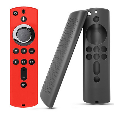 2 ks silikónové puzdro na diaľkové ovládanie pre Amazon Fire TV Stick 4K TV Stick, 5,9 palcov, čierne a červené