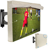 Husă TV în aer liber 22-65 inch, 600D de protecție pentru ecran TV rezistentă la intemperii cu fermoar impermeabil și buzunar de depozitare, velcro, universal