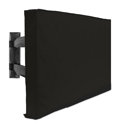 Husă TV în aer liber 22-65 inch, 600D de protecție pentru ecran TV rezistentă la intemperii cu fermoar impermeabil și buzunar de depozitare, velcro, universal