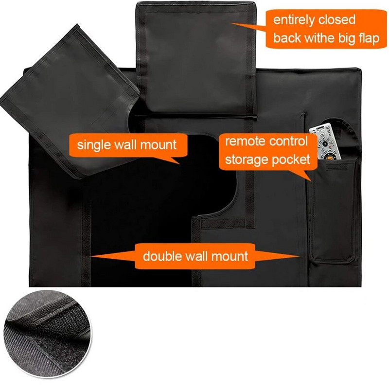 Sodo terasa lauko televizoriaus dangtelis 32 colių 36 colių 40 colių 46 colių 50 colių 55 colių 60 colių 65 colių apsauginis televizoriaus ekranas, atsparus oro sąlygoms, dulkėms atsparus lauko televizoriaus dangtelis