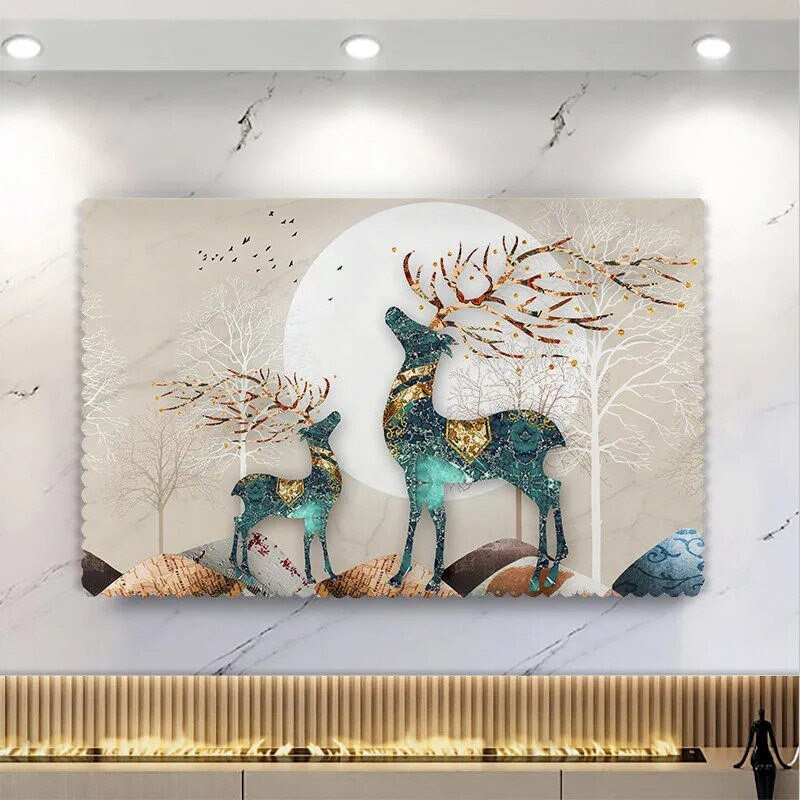 2022 New Hight Quaily TV Cover Cover 55-inčni 75-inčni ravni crtani All-Inclusive stolni viseći TV poklopac za prašinu