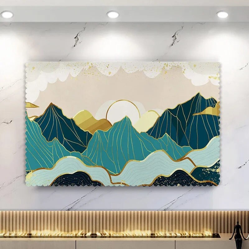 2022 New Hight Quaily TV Cover Cover 55-inčni 75-inčni ravni crtani All-Inclusive stolni viseći TV poklopac za prašinu