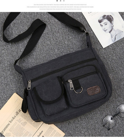 Drobinis vyriškas krepšys su kišenėmis