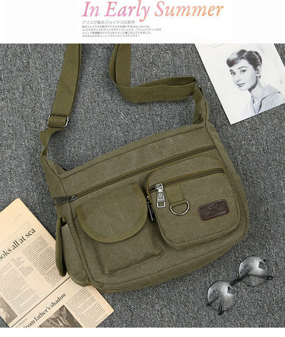 Drobinis vyriškas krepšys su kišenėmis