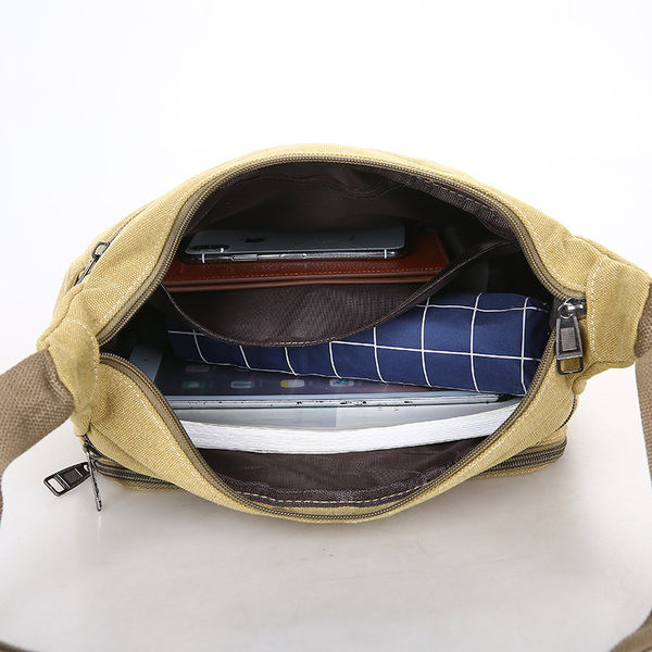 Pánska plátená taška cez rameno pre voľný čas