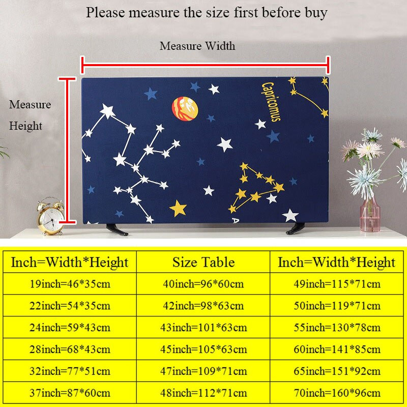 Ochranný kryt na LCD televízor, kryt na prach do domácnosti, závesný kryt na televízor, polyesterový kryt, látka, univerzálna dekorácia, nový, 42-50 palcov