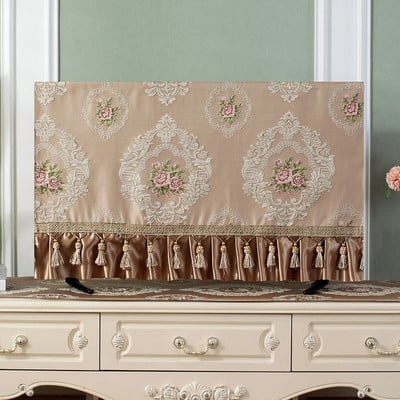 Kryt na televízor v európskom štýle, nová výšivka, 32-70 palcov, jednoduchá a moderná televízna kapucňa, kryt na televízor, látka