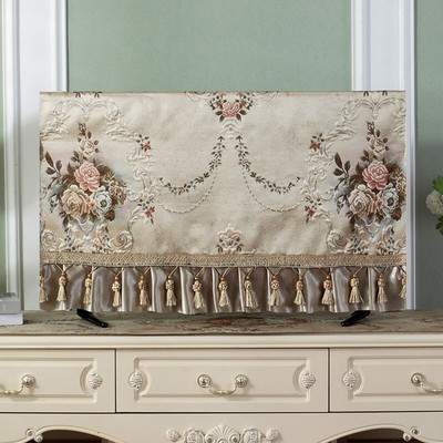 Kryt na televízor v európskom štýle, nová výšivka, 32-70 palcov, jednoduchá a moderná televízna kapucňa, kryt na televízor, látka