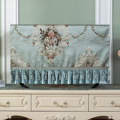 Kryt na televízor v európskom štýle, nová výšivka, 32-70 palcov, jednoduchá a moderná televízna kapucňa, kryt na televízor, látka