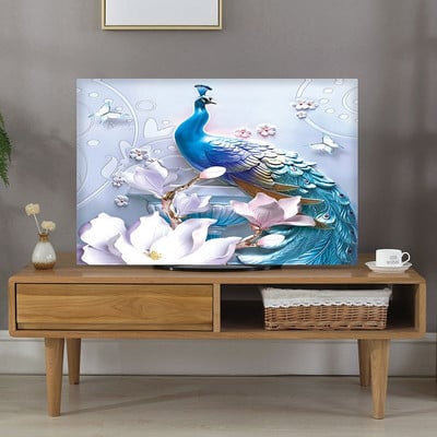 Korejski tiskani TV poklopac Prašina Kućanski aparat 55 inča zakrivljena imitacija lana Vanjski 65 Dom