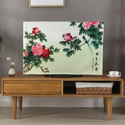 Korejski tiskani TV poklopac Prašina Kućanski aparat 55 inča zakrivljena imitacija lana Vanjski 65 Dom