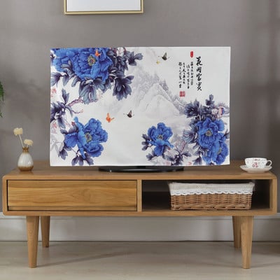 Korejski tiskani TV poklopac Prašina Kućanski aparat 55 inča zakrivljena imitacija lana Vanjski 65 Dom