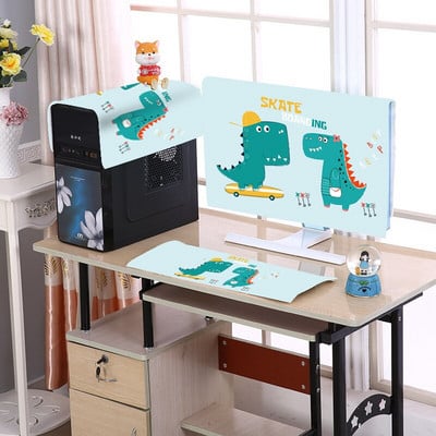 3 ks/sada 19-32-palcových krytov na počítač, kórejských pastoračných látok, roztomilých kreslených LCD krytov, uterákov na ochranu pracovnej plochy počítača