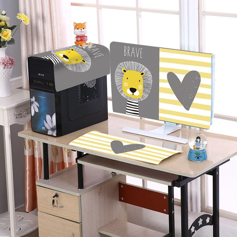 3 ks/sada 19-32-palcových krytov na počítač, kórejských pastoračných látok, roztomilých kreslených LCD krytov, uterákov na ochranu pracovnej plochy počítača