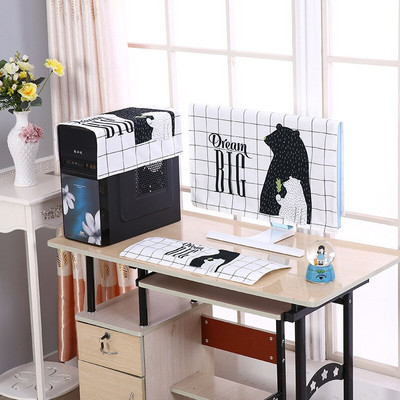 3 viename spausdintas stalinio kompiuterio apsaugos nuo dulkių kostiumas 22/24/27 colių klaviatūros pagrindinio LCD ekrano apsauginis dangtelis, skirtas buitiniams dulkių dangčiams