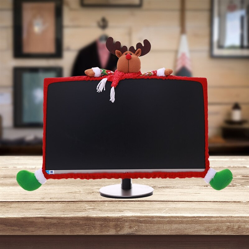 Afișaj LCD de Crăciun Husă de protecție Decor pentru computer PC Monitor TV Nețesut