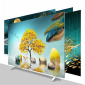 2021. Novi nordijski stil Nadograđeni TV pokrivač za prašinu Tkanina za kućanstvo, dnevni boravak 32-65 inča, zidni zakrivljeni poklopac za ekran