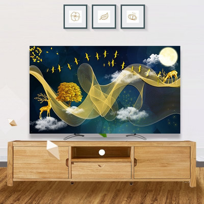 2021. Novi nordijski stil Nadograđeni TV pokrivač za prašinu Tkanina za kućanstvo, dnevni boravak 32-65 inča, zidni zakrivljeni poklopac za ekran