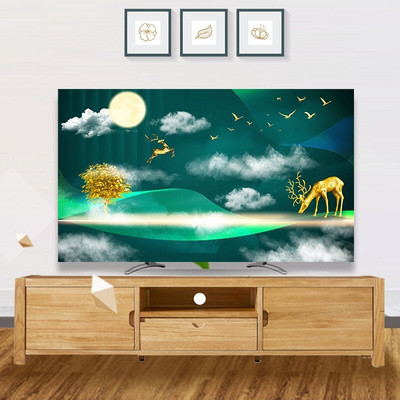 2021. Novi nordijski stil Nadograđeni TV pokrivač za prašinu Tkanina za kućanstvo, dnevni boravak 32-65 inča, zidni zakrivljeni poklopac za ekran