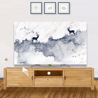 2021. Novi nordijski stil Nadograđeni TV pokrivač za prašinu Tkanina za kućanstvo, dnevni boravak 32-65 inča, zidni zakrivljeni poklopac za ekran