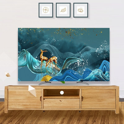 2021. Novi nordijski stil Nadograđeni TV pokrivač za prašinu Tkanina za kućanstvo, dnevni boravak 32-65 inča, zidni zakrivljeni poklopac za ekran