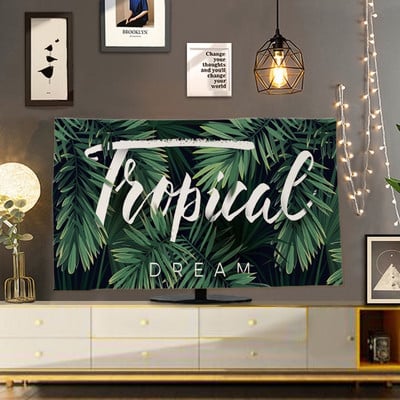 Husă de praf pentru TV agățată de uz casnic, 32 inchi, 42 inchi, 55 inci, stil nordic, LCD curbat, ecran plat, husă universală prosop