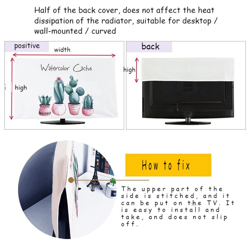 Husă de praf pentru TV agățată de uz casnic, 32 inchi, 42 inchi, 55 inci, stil nordic, LCD curbat, ecran plat, husă universală prosop