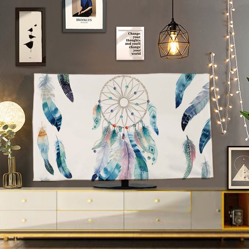 Husă de praf pentru TV agățată de uz casnic, 32 inchi, 42 inchi, 55 inci, stil nordic, LCD curbat, ecran plat, husă universală prosop