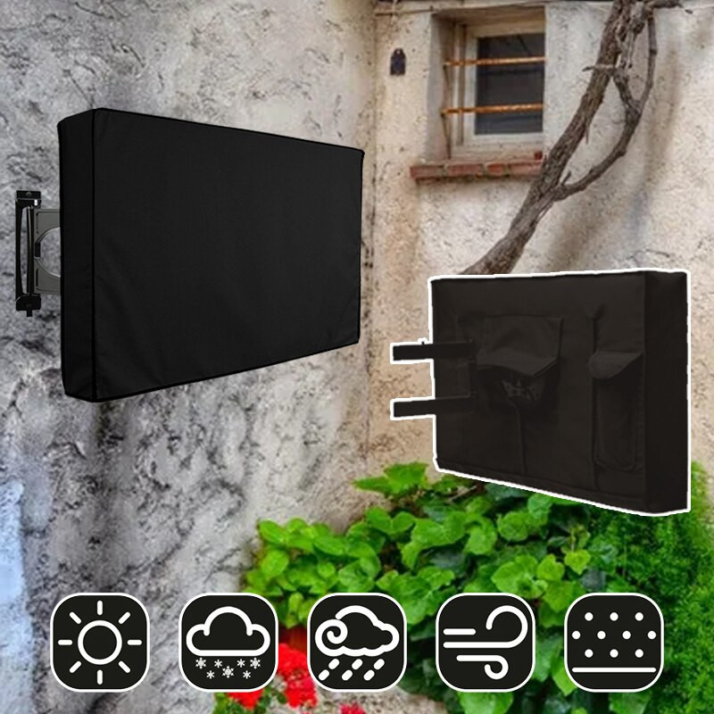 Lauko televizoriaus ekrano dangtelis nuo dulkių vandeniui atsparus dangtelis Aukštos kokybės Oksfordo televizoriaus dėklo televizoriaus dangtelis nuo 22`` iki 38`` colių