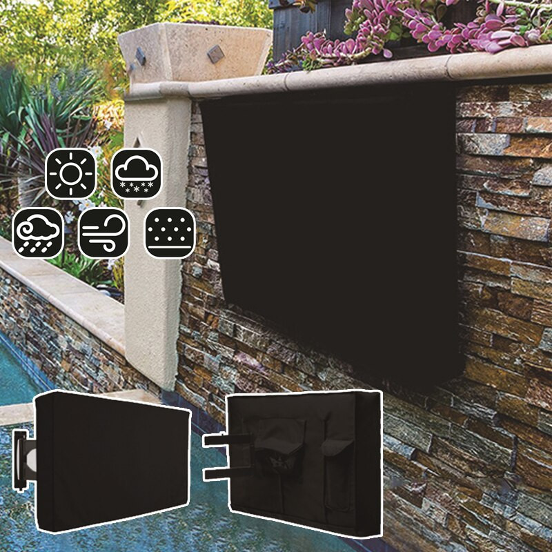 Lauko televizoriaus ekrano dangtelis nuo dulkių vandeniui atsparus dangtelis Aukštos kokybės Oksfordo televizoriaus dėklo televizoriaus dangtelis nuo 22`` iki 38`` colių