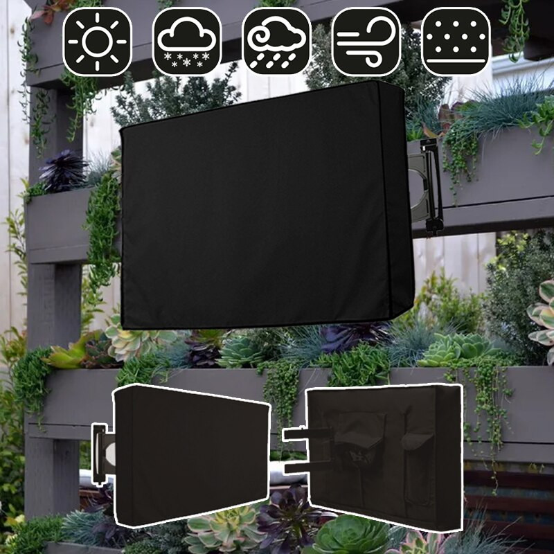 Lauko televizoriaus ekrano dangtelis nuo dulkių vandeniui atsparus dangtelis Aukštos kokybės Oksfordo televizoriaus dėklo televizoriaus dangtelis nuo 22`` iki 38`` colių