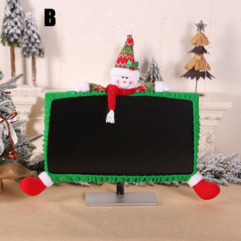 Коледен капак за компютърен монитор 3D анимационен фланелен протектор за граници на екрана Коледна украса JS22