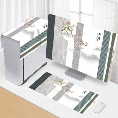 Nový 3-dielny kryt na počítač 17-34 palcov, jednoduchý kryt na počítač, látkový kryt na monitor pre domácnosť, látkový kryt na stôl, bytové dekorácie.