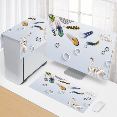 Nový 3-dielny kryt na počítač 17-34 palcov, jednoduchý kryt na počítač, látkový kryt na monitor pre domácnosť, látkový kryt na stôl, bytové dekorácie.