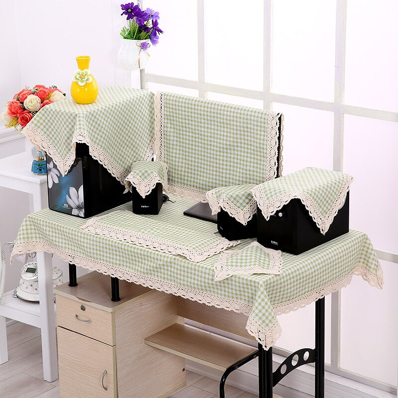 Husă computer de birou din in simplă Set TV Şcoală Birou Accesorii decor pentru uz casnic Capac pentru praf pentru computer LCD Husă pentru monitor Prosop