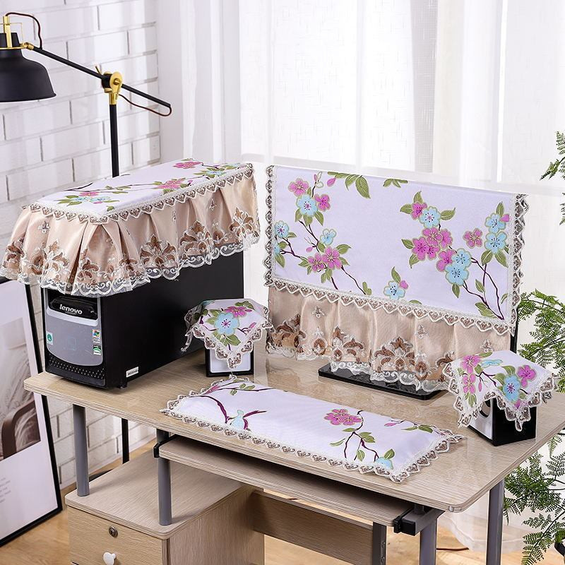 Új asztali számítógép porvédő szövet csipke LCD borító kendő Irodai számítógép monitor Magic Cover billentyűzet monitor porvédő 2022