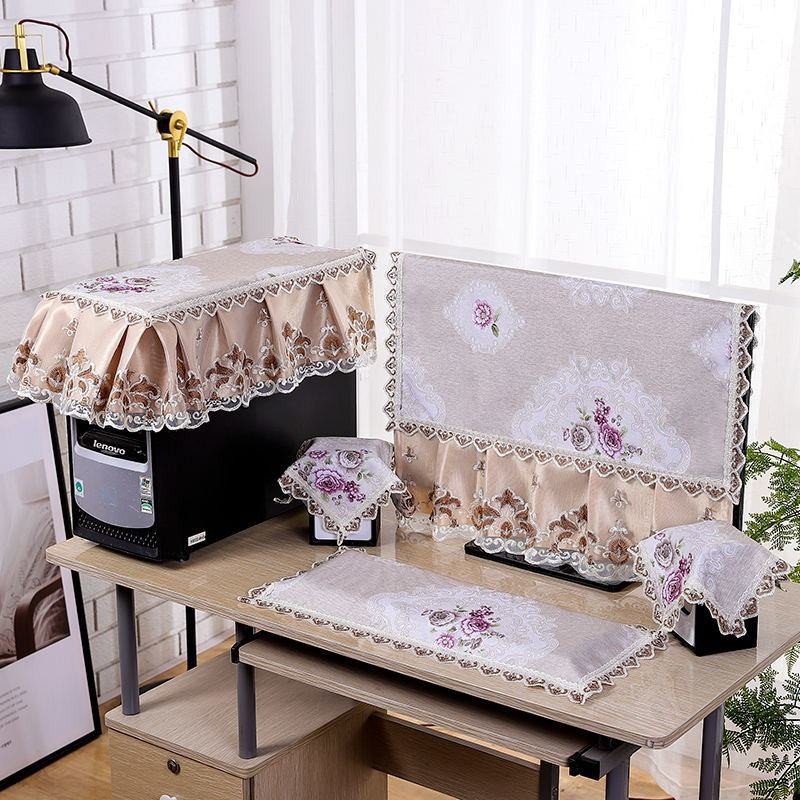 Új asztali számítógép porvédő szövet csipke LCD borító kendő Irodai számítógép monitor Magic Cover billentyűzet monitor porvédő 2022