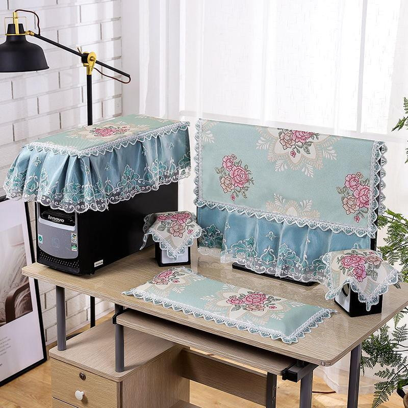 Új asztali számítógép porvédő szövet csipke LCD borító kendő Irodai számítógép monitor Magic Cover billentyűzet monitor porvédő 2022