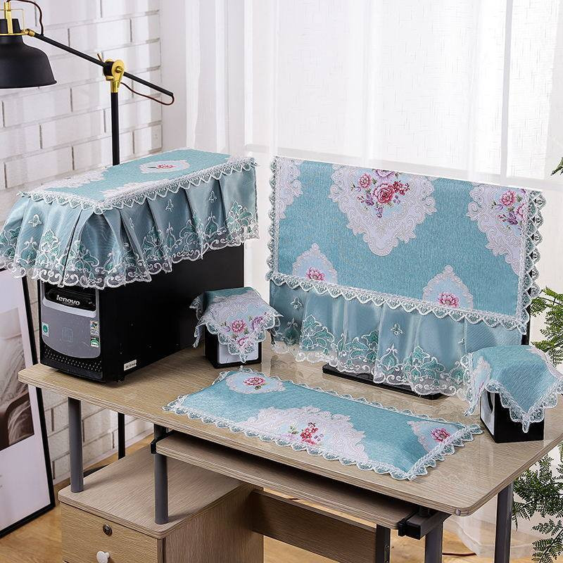 Új asztali számítógép porvédő szövet csipke LCD borító kendő Irodai számítógép monitor Magic Cover billentyűzet monitor porvédő 2022