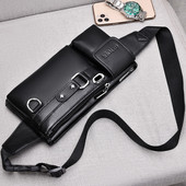 Vyriška odinė rankinė su keliais skyreliais juosmeniui