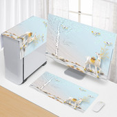 17–34 colių naujas 3 dalių kompiuterio dangtelis Paprastas kompiuterio dangtelis nuo dulkių, audinys, buitinis stalinio kompiuterio monitoriaus dangtelis, audinys namų dekoravimui