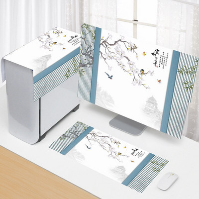 Νέο κάλυμμα υπολογιστή 3 τεμαχίων Απλό κάλυμμα για τη σκόνη υπολογιστή Υφασμάτινο κάλυμμα οθόνης επιφάνειας εργασίας οικιακής χρήσης Πανί Διακοσμητικά σπιτιού