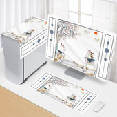 Nový 3-dielny kryt na počítač, jednoduchý kryt na počítač, látkový kryt na monitor, bytové dekorácie.