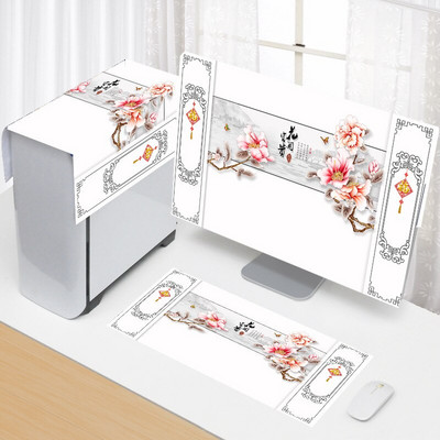 Nový 3-dielny kryt na počítač, jednoduchý kryt na počítač, látkový kryt na monitor, bytové dekorácie.