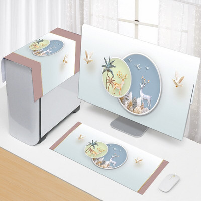 3PCS TV kryt v európskom štýle jednoduchý kryt počítača kryt proti prachu stolný počítač kryt LCD monitor klávesnica ochranný kryt hostiteľa