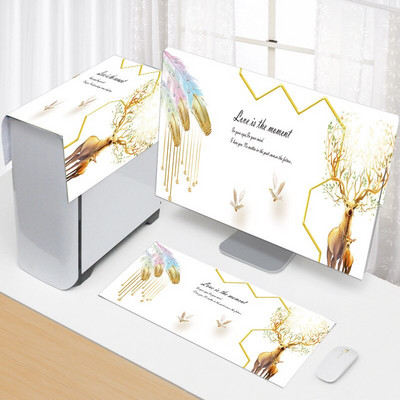 3PCS TV kryt v európskom štýle jednoduchý kryt počítača kryt proti prachu stolný počítač kryt LCD monitor klávesnica ochranný kryt hostiteľa