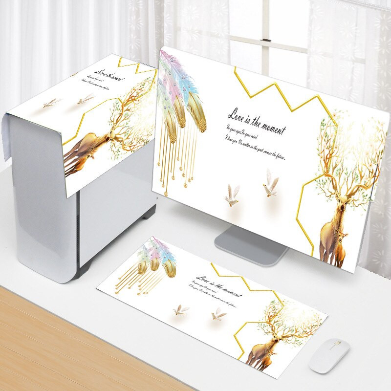 3PCS TV kryt v európskom štýle jednoduchý kryt počítača kryt proti prachu stolný počítač kryt LCD monitor klávesnica ochranný kryt hostiteľa