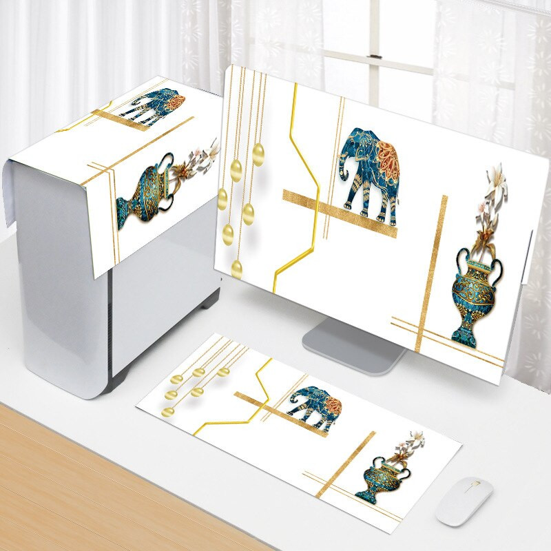 3PCS TV kryt v európskom štýle jednoduchý kryt počítača kryt proti prachu stolný počítač kryt LCD monitor klávesnica ochranný kryt hostiteľa